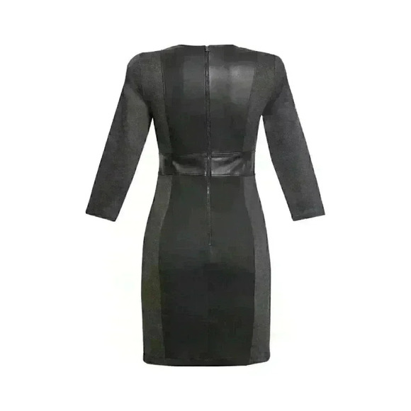 NEW! BCBGMAXAZRIA Women's S Paneled 3/4 Sleeve Dress In Charcoal Combo NWT $228 - Picture 4 of 4